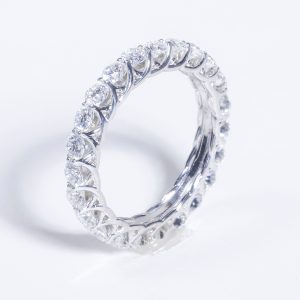 Nhẫn nữ Moissanite Full Eternity 1 hàng 2,6mm - Bạc S925 Xi Bạch Kim - Annguyen Jewelry (SRI010)